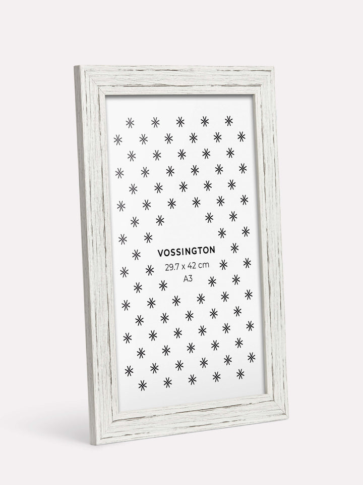 Rustic Frame, White, A3 - Side view